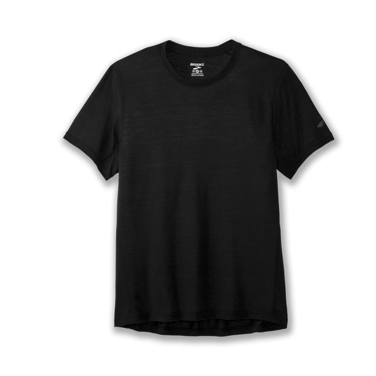 Brooks Mens Distance Short Sleeve Running Shirt - Black (703918-VGU)